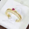 Anel Duplo em Ouro 18k com Brilhantes e Pedra NATURAL - AF5342D-N