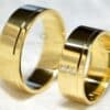 Alianças em Ouro 18k com Friso de 0,2 e Brilhantes