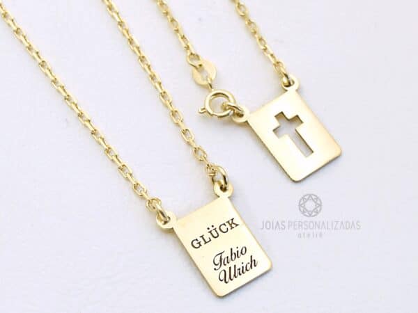 escapulário personalizado em ouro 18k