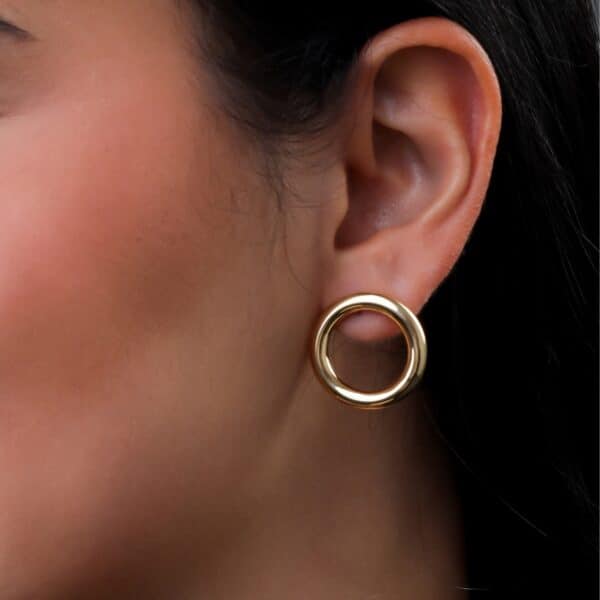 Brincos Elunna em Ouro 18k