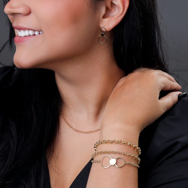 Pulseira Portuguesa em Ouro 18k com Pingente - Image 2