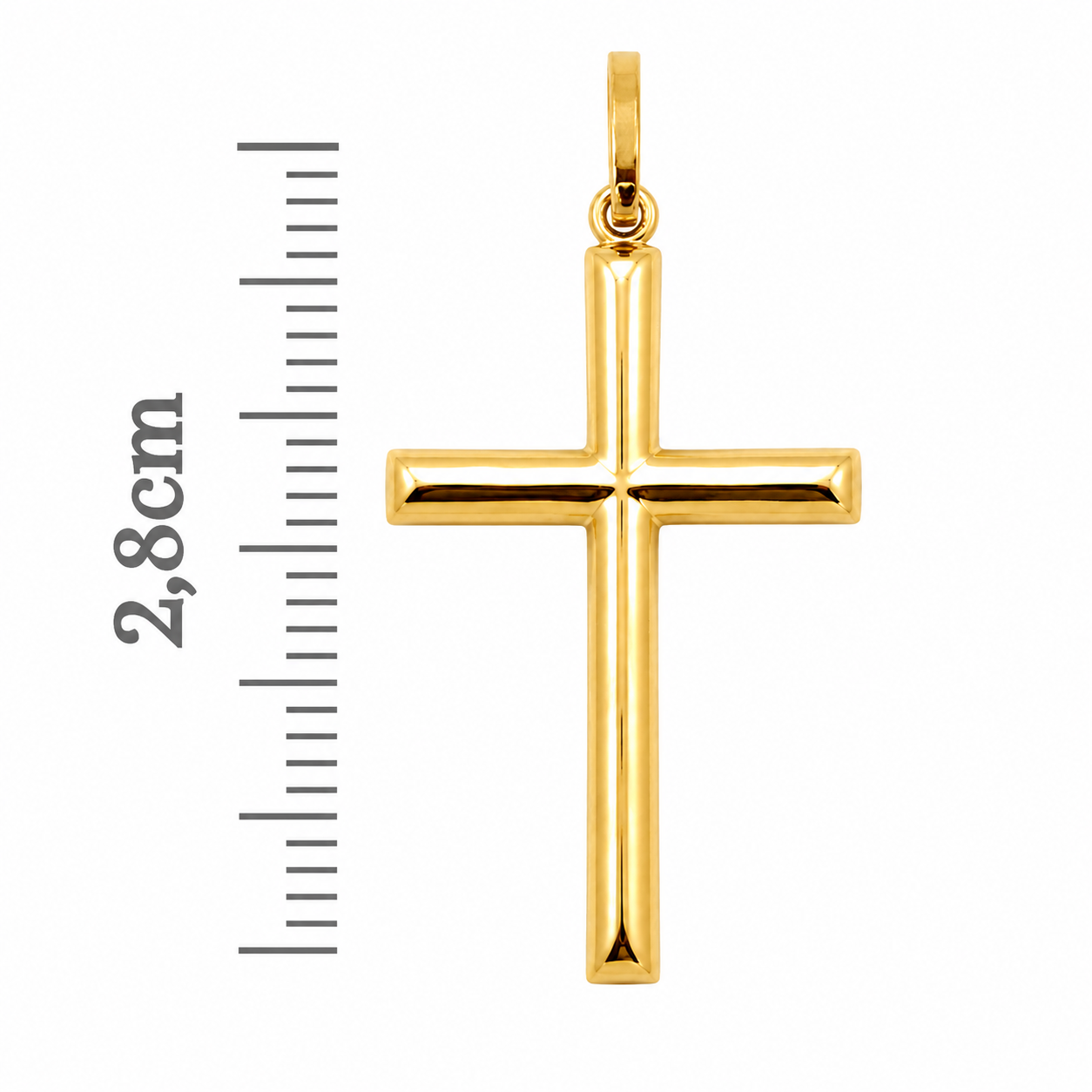 Pingente de Cruz Lisa em Ouro 18k - PG1061