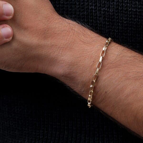 Pulseira Veneziana Longa Oca em Ouro 18k