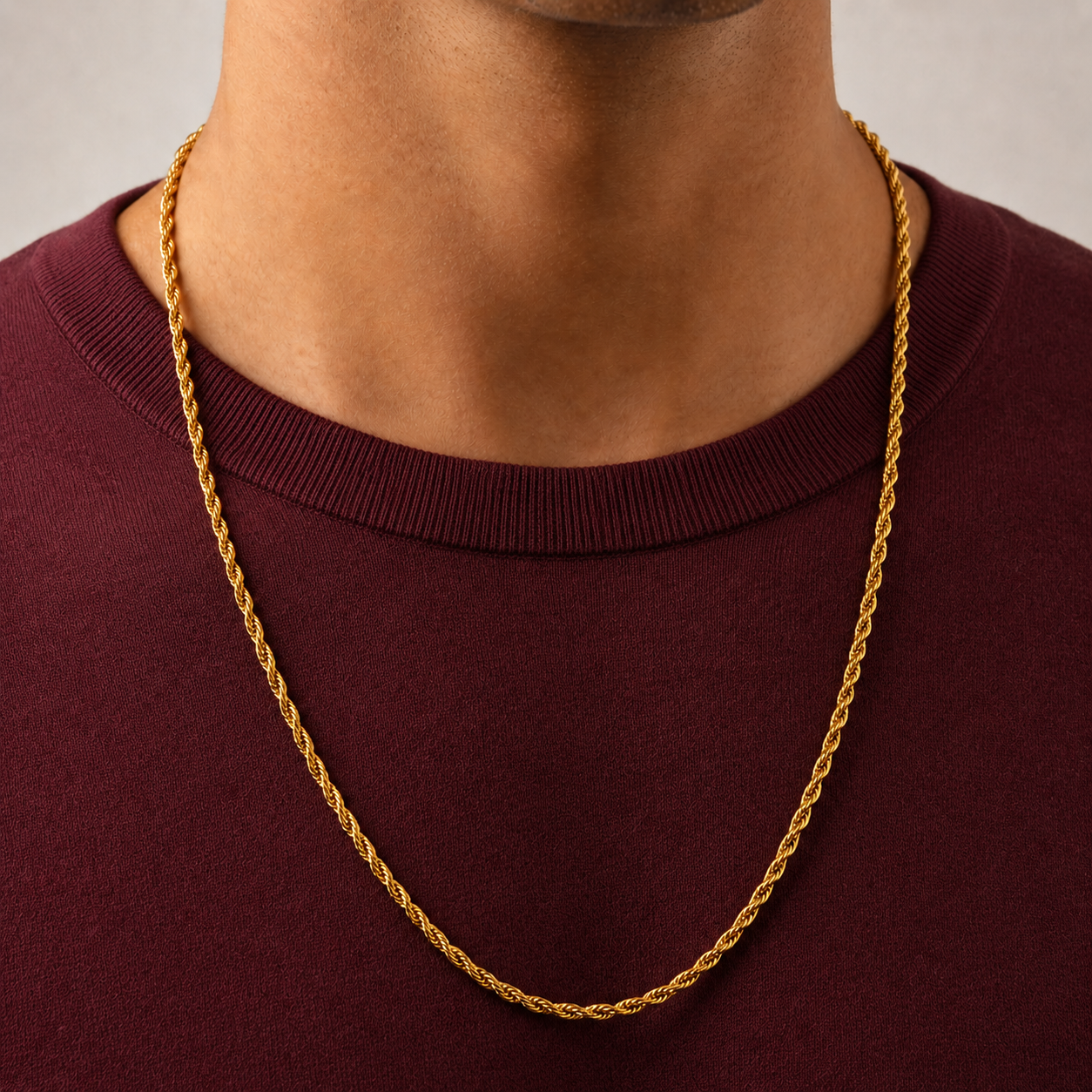 corrente corda baiana masculina em ouro 18k com 60cm - CCO6060