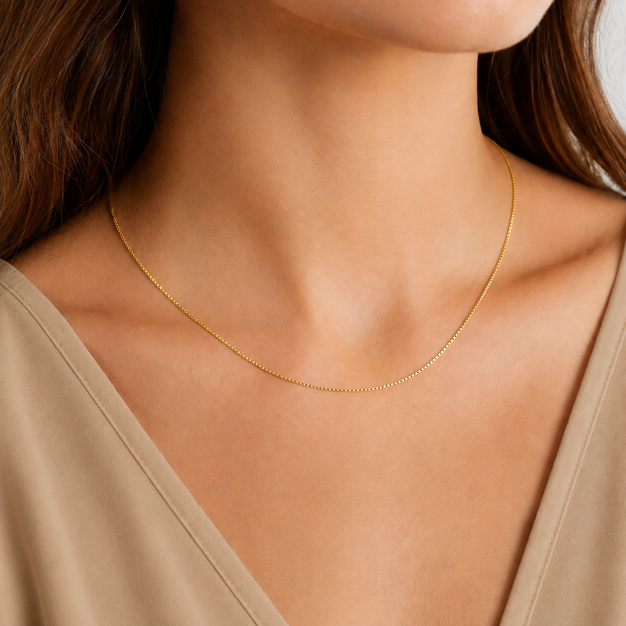 Corrente Feminina Veneziana em Ouro 18k - 45cm - Imagem 2