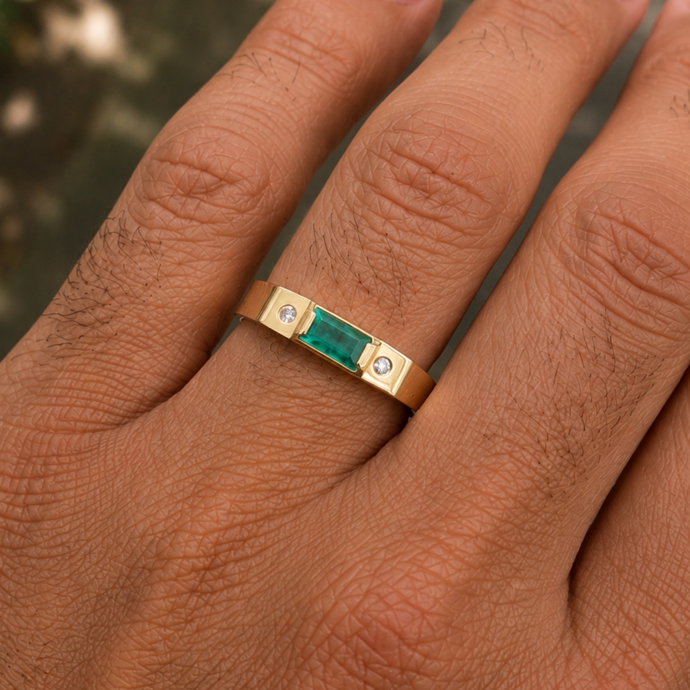 Anel de Formatura Masculino em Ouro 18k com PEDRAS NATURAIS AF3621M