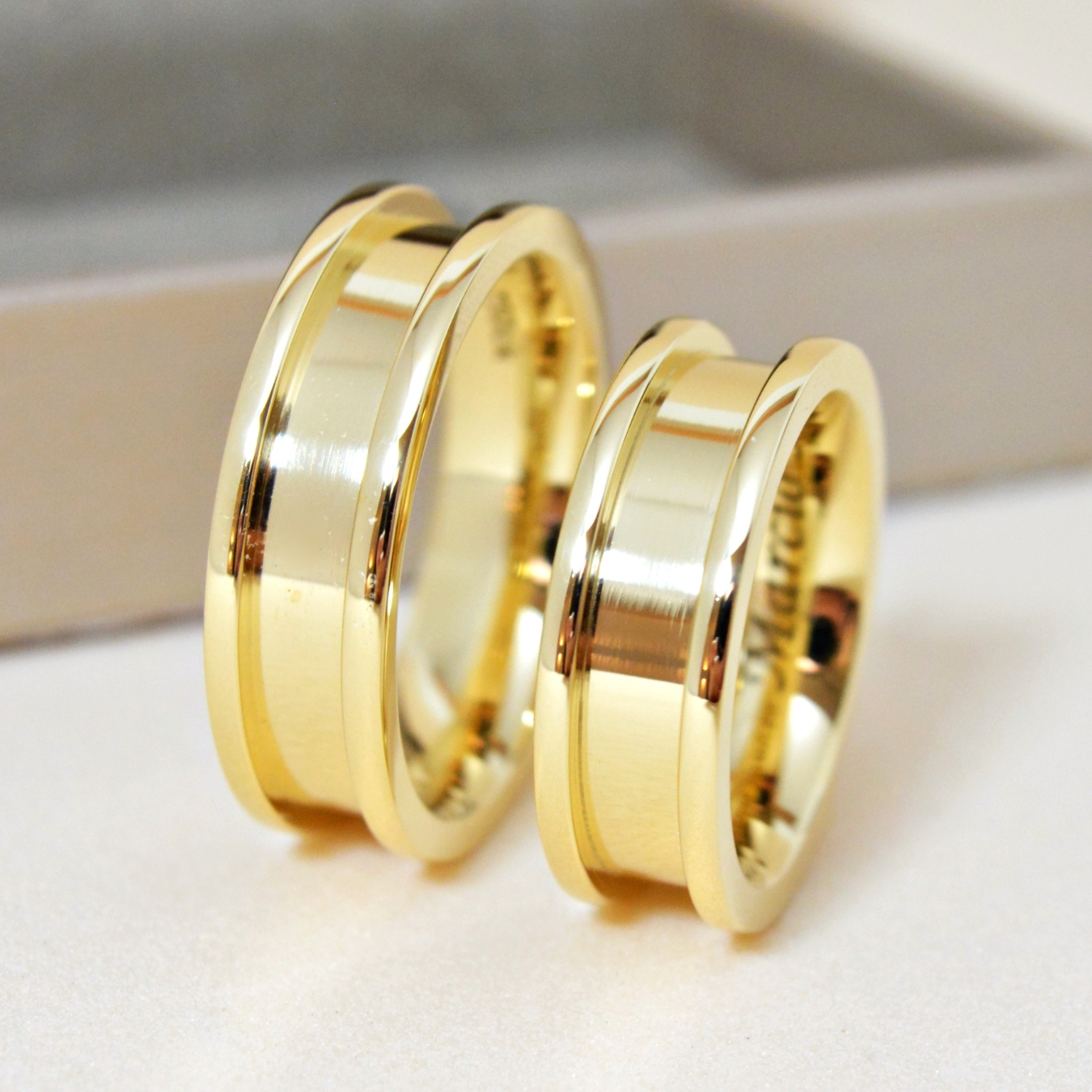 alianças largas em ouro 18k - ALQ264-A Joias Personalizadas Recife